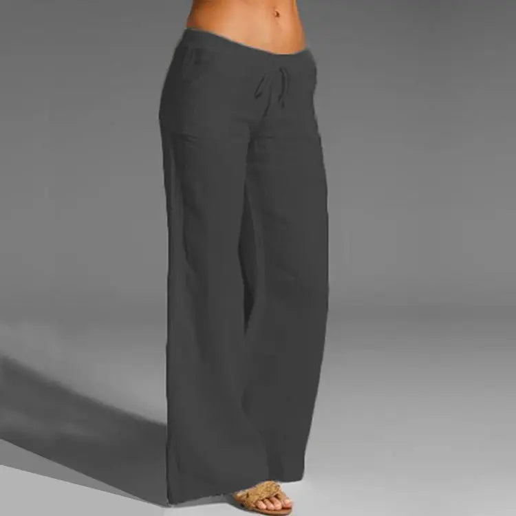 Charly | Women's Wide Leg Trousers with Drawstring Waist