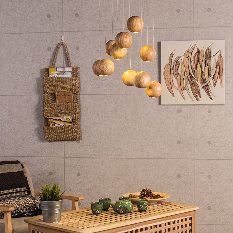 Charly | Wood Ball Pendant Light | Modern Natural Design