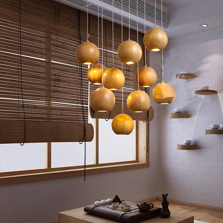 Charly | Wood Ball Pendant Light | Modern Natural Design