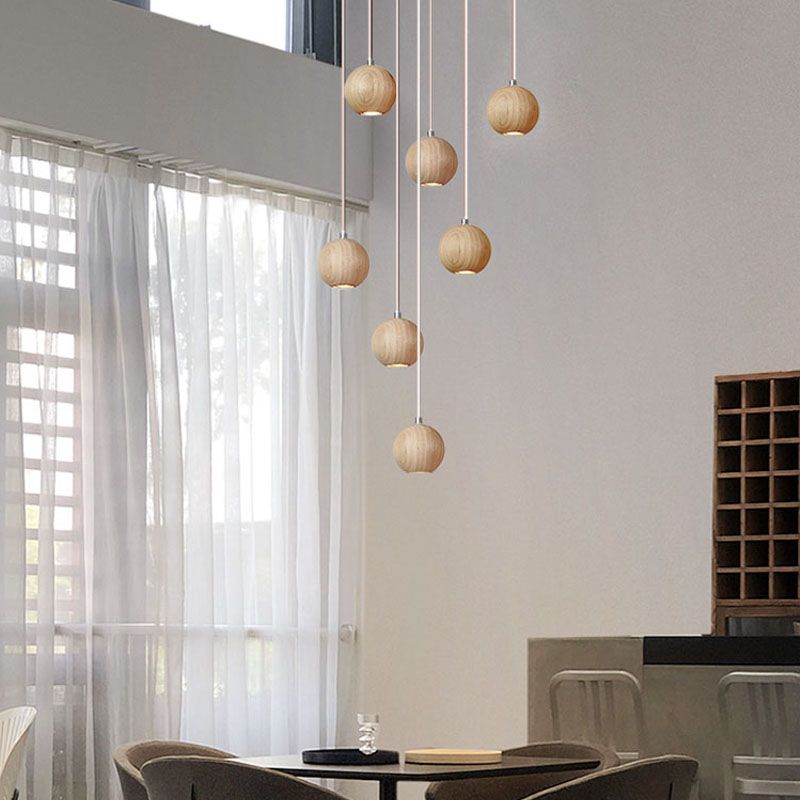 Charly | Wood Ball Pendant Light | Modern Natural Design