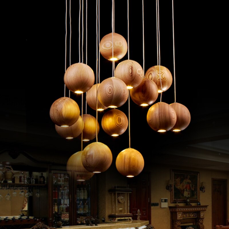 Charly | Wood Ball Pendant Light | Modern Natural Design