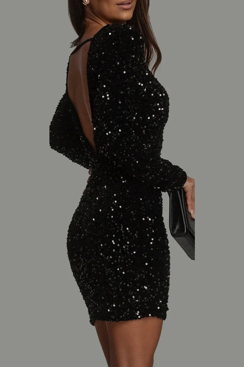 Chic Winter Party Dress with Backless Cut for Women | Charly Fashion