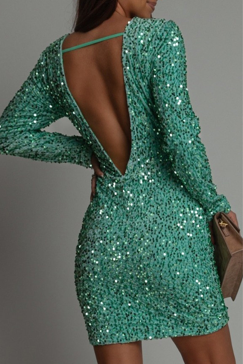 Chic Winter Party Dress with Backless Cut for Women | Charly Fashion