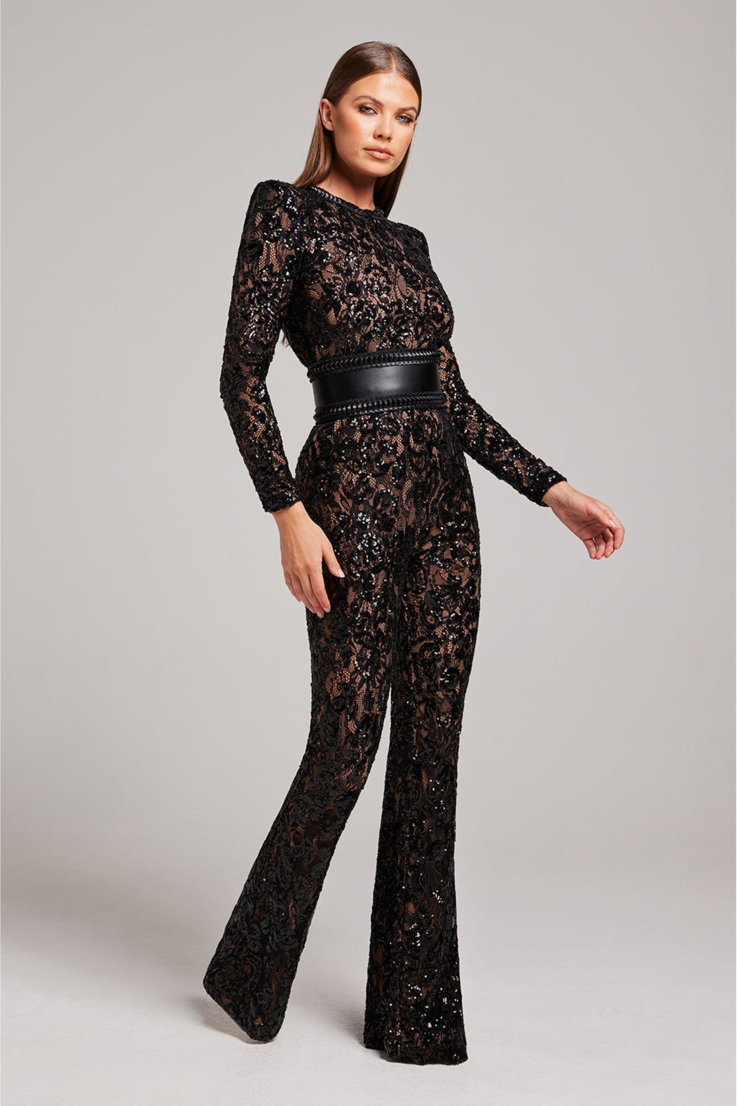 Elegant Evening Jumpsuit with V-Neck - Juliette