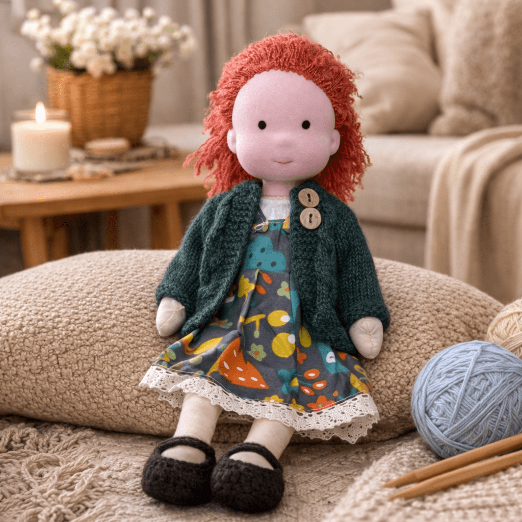 ELORA – Handmade Waldorf Doll Made of Cotton for Creative Play