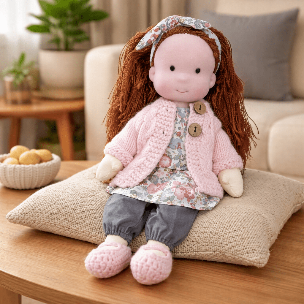 ELORA – Handmade Waldorf Doll Made of Cotton for Creative Play