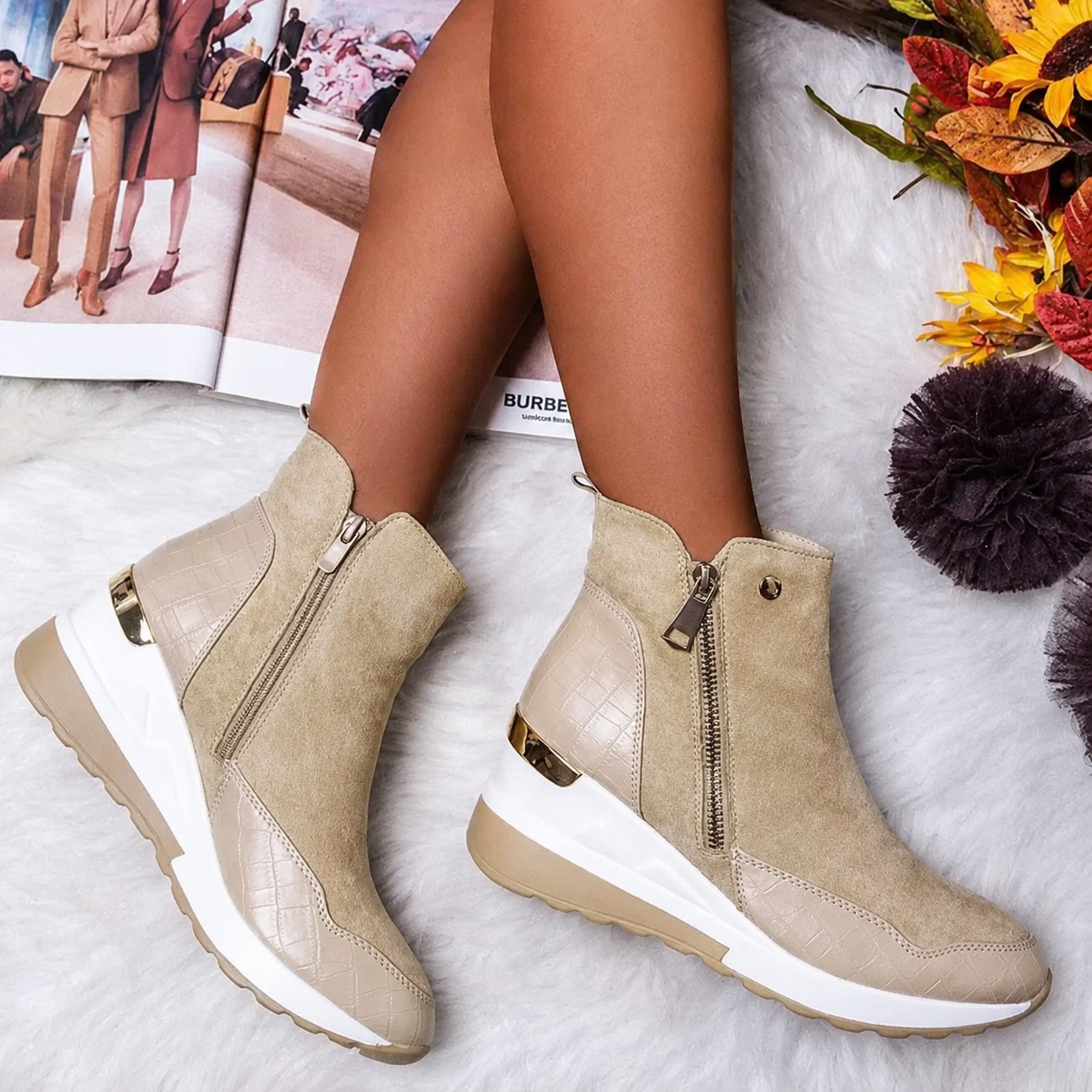 Emma Women's Waterproof Zipped Ankle Boots - Image 1