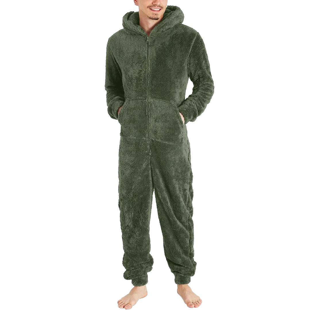 Fleece jumpsuit men - warm & cozy overall
