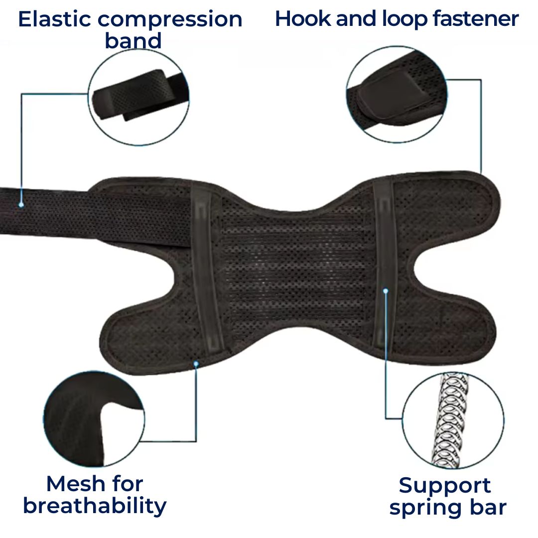 FlexGuard Knee Pads | with Support Compression Springs and Tension Strap - for Stability - Pain Relief and Protection Charly
