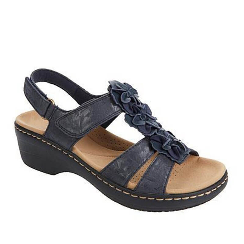 Flower Wedge Sandals