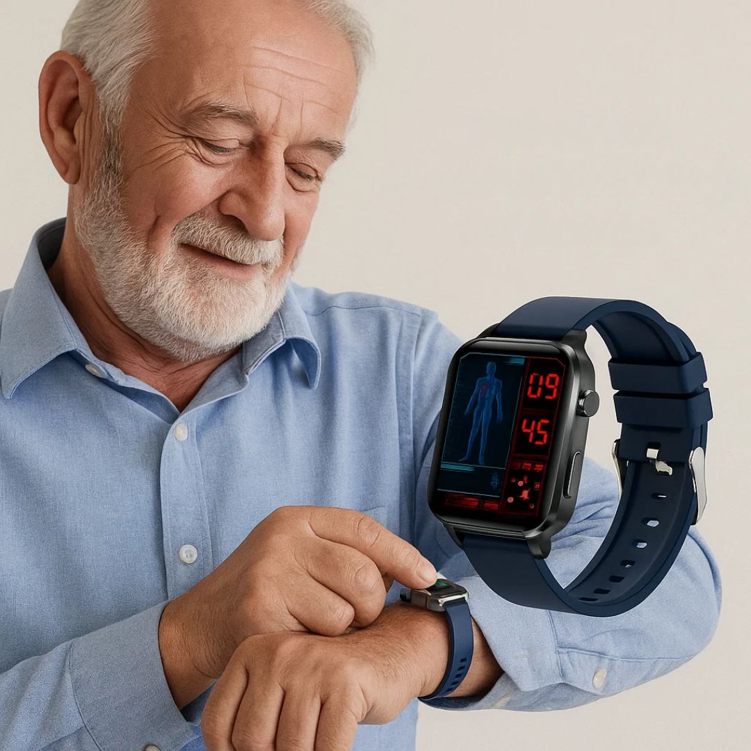 GlucoWell | Non-Invasive Diabetes Smartwatch – Blood Sugar Monitor – HD Display – Pain-Free Glucose Tracking for Adults Charly