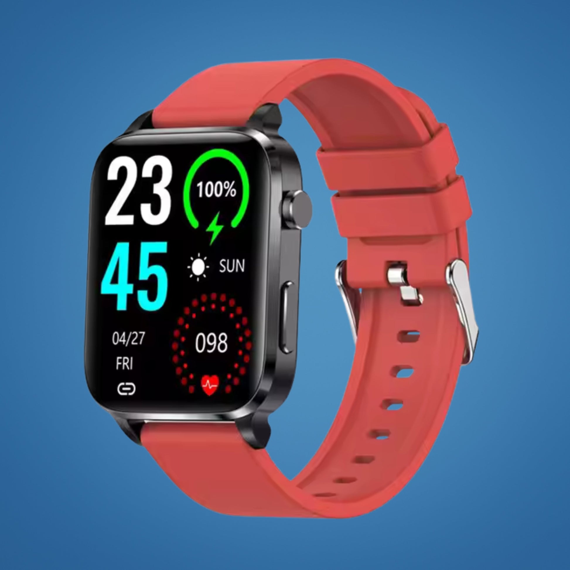 GlucoWell | Non-Invasive Diabetes Smartwatch – Blood Sugar Monitor – HD Display – Pain-Free Glucose Tracking for Adults Charly