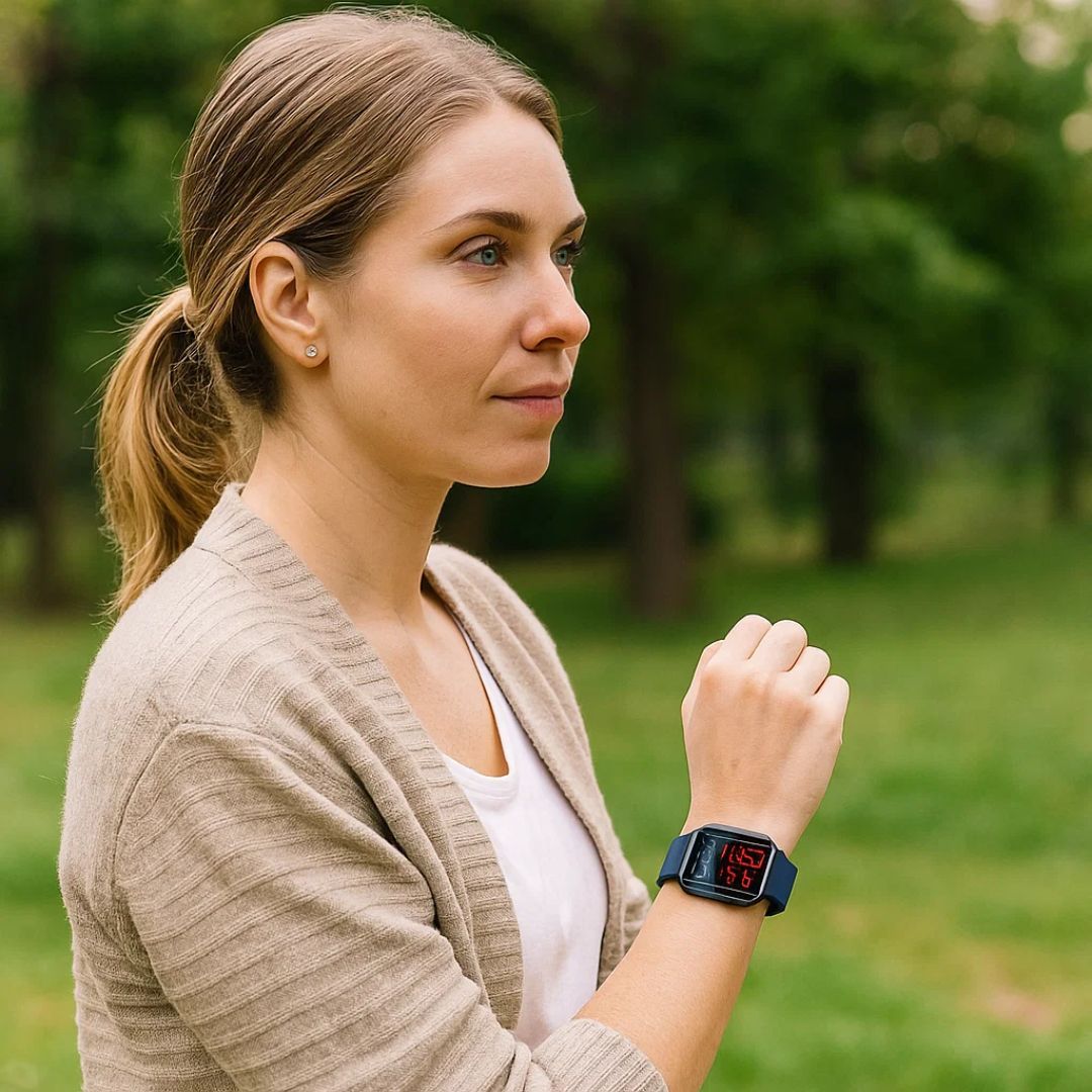 GlucoWell | Non-Invasive Diabetes Smartwatch – Blood Sugar Monitor – HD Display – Pain-Free Glucose Tracking for Adults Charly