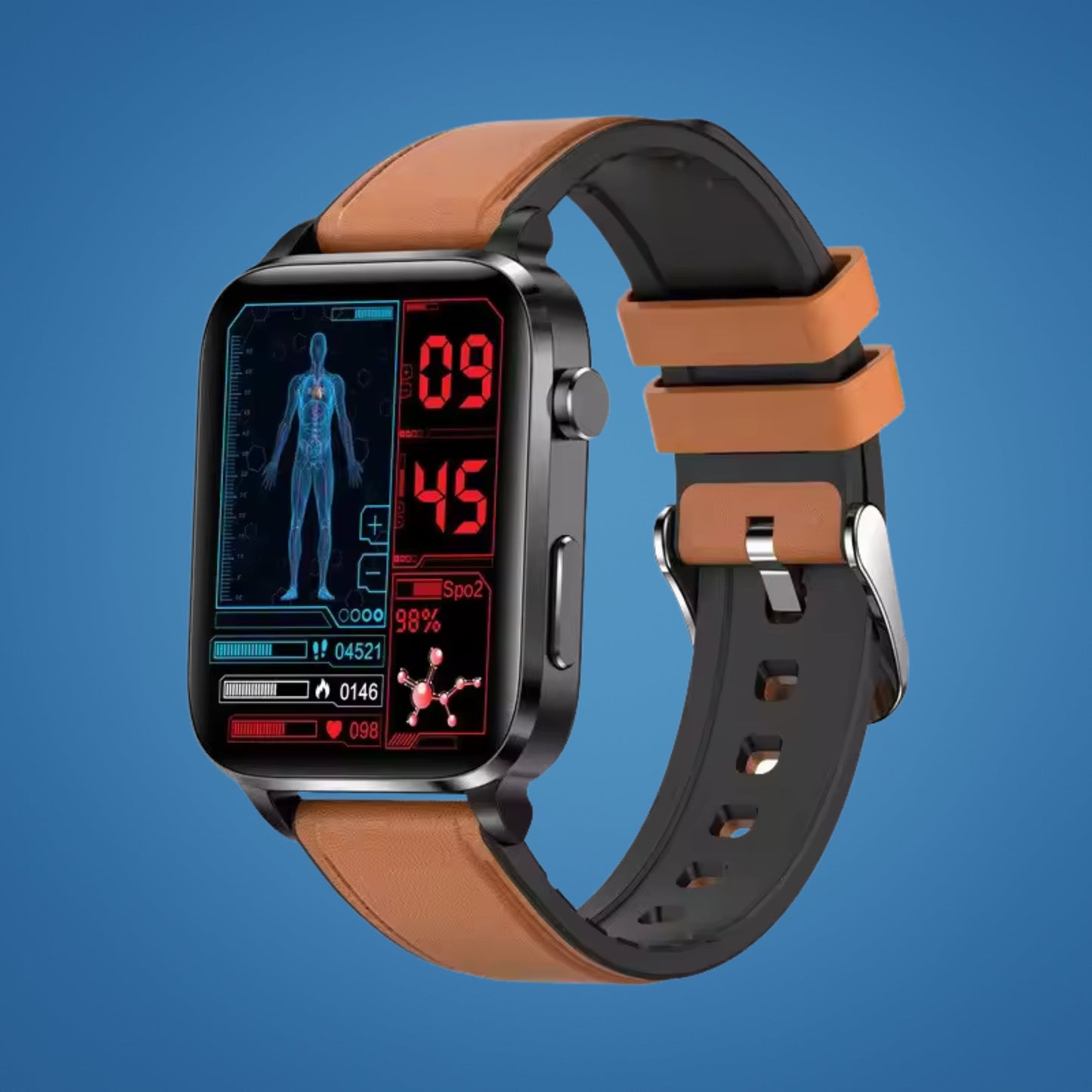 GlucoWell | Non-Invasive Diabetes Smartwatch – Blood Sugar Monitor – HD Display – Pain-Free Glucose Tracking for Adults Charly