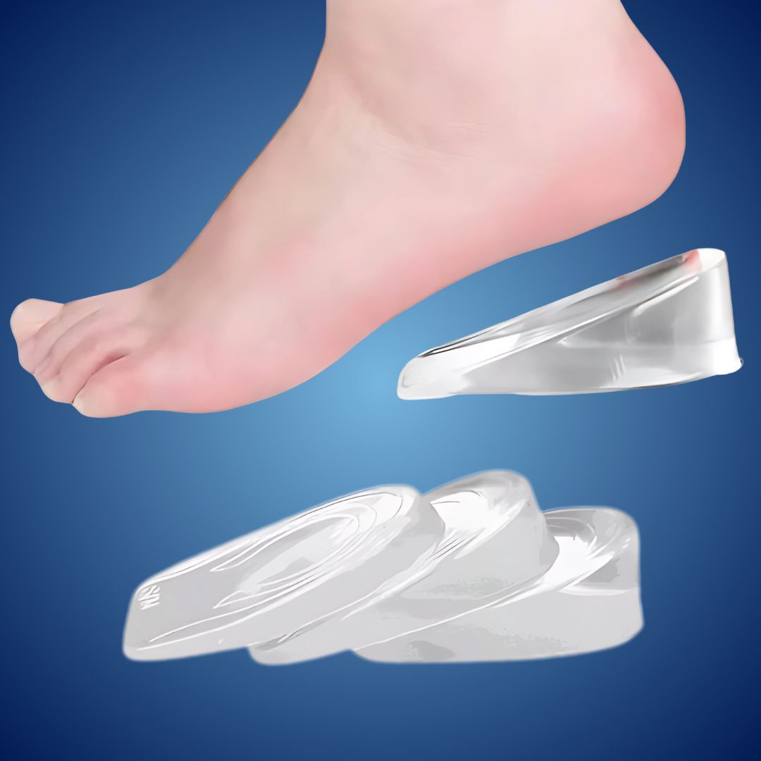LiftComfort Silicone Gel Heel Lifting Inserts | Height Increase - Pain Relief for Plantar Fasciitis - Shock Absorption - Better Posture Charly