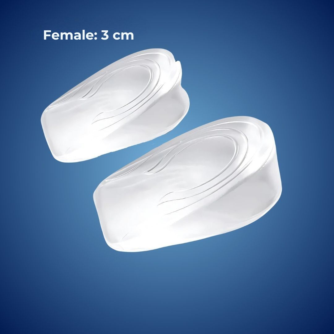 LiftComfort Silicone Gel Heel Lifting Inserts | Height Increase - Pain Relief for Plantar Fasciitis - Shock Absorption - Better Posture Charly