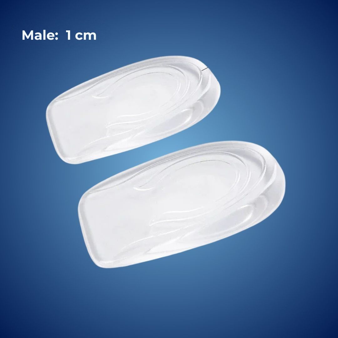 LiftComfort Silicone Gel Heel Lifting Inserts | Height Increase - Pain Relief for Plantar Fasciitis - Shock Absorption - Better Posture Charly