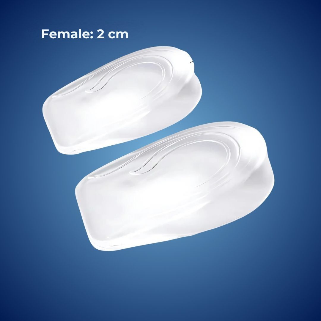 LiftComfort Silicone Gel Heel Lifting Inserts | Height Increase - Pain Relief for Plantar Fasciitis - Shock Absorption - Better Posture Charly