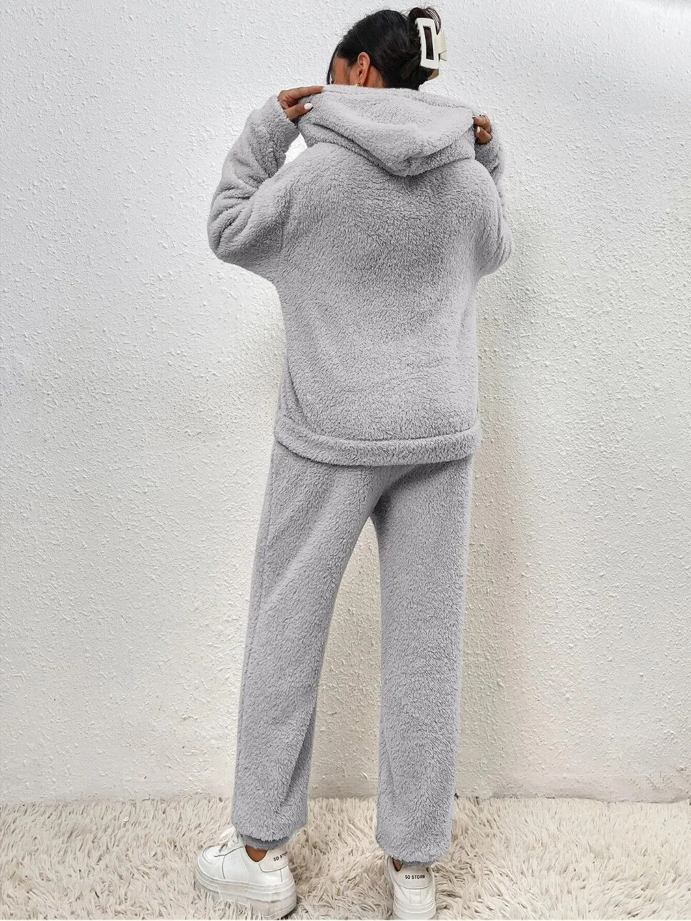 LuxeCuddle Ultra-Comfortable Teddy Hoodie Pajama | Treat Yourself to Unmatched Comfort and Style for Relaxation at Home