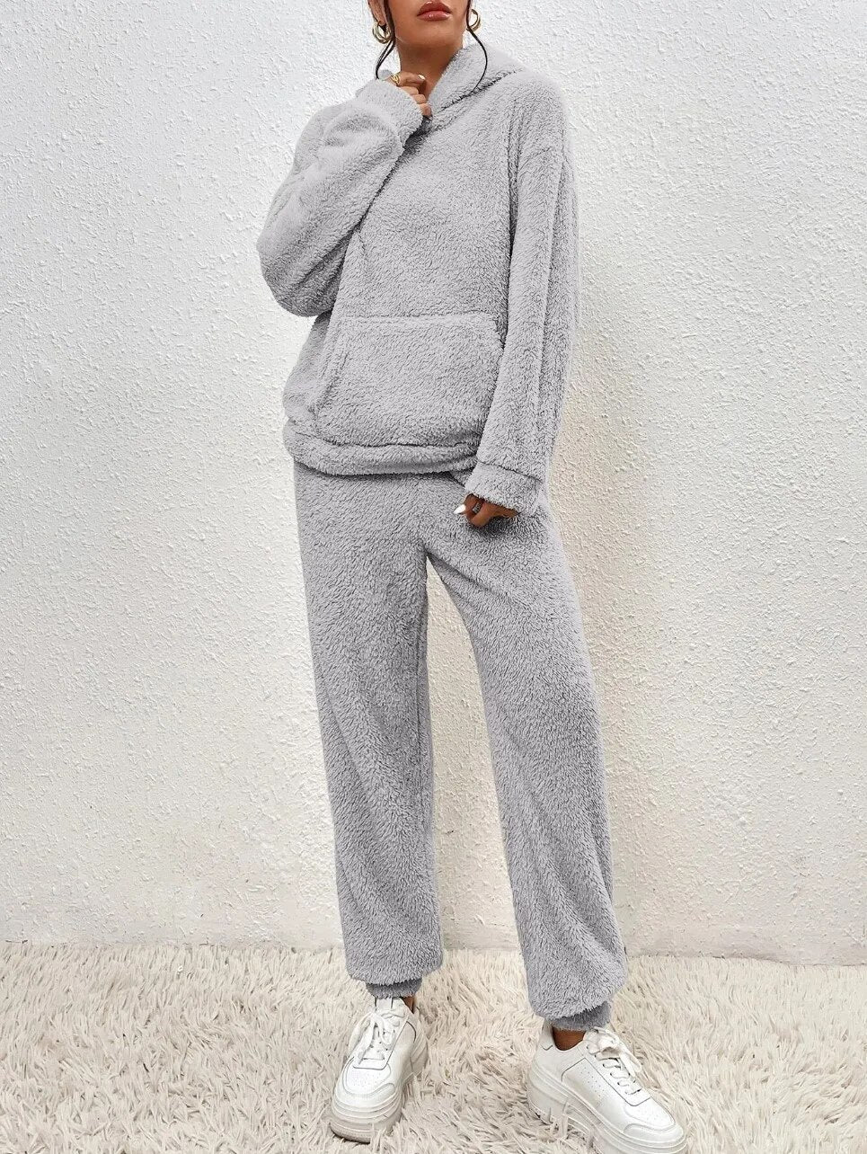 LuxeCuddle Ultra-Comfortable Teddy Hoodie Pajama | Treat Yourself to Unmatched Comfort and Style for Relaxation at Home
