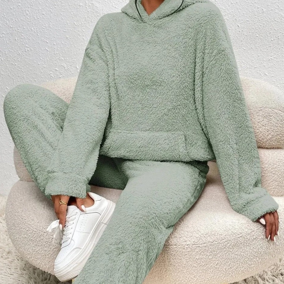 LuxeCuddle Ultra-Comfortable Teddy Hoodie Pajama | Treat Yourself to Unmatched Comfort and Style for Relaxation at Home