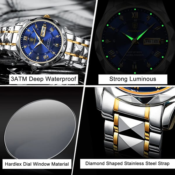 Luxury Waterproof Men's Watch from a Premium Brand with Luminous Function