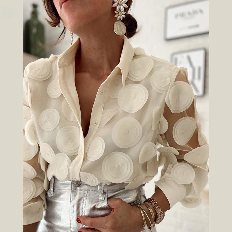Melary - Women's Shirt with Elegant Collar and Fitted Cut