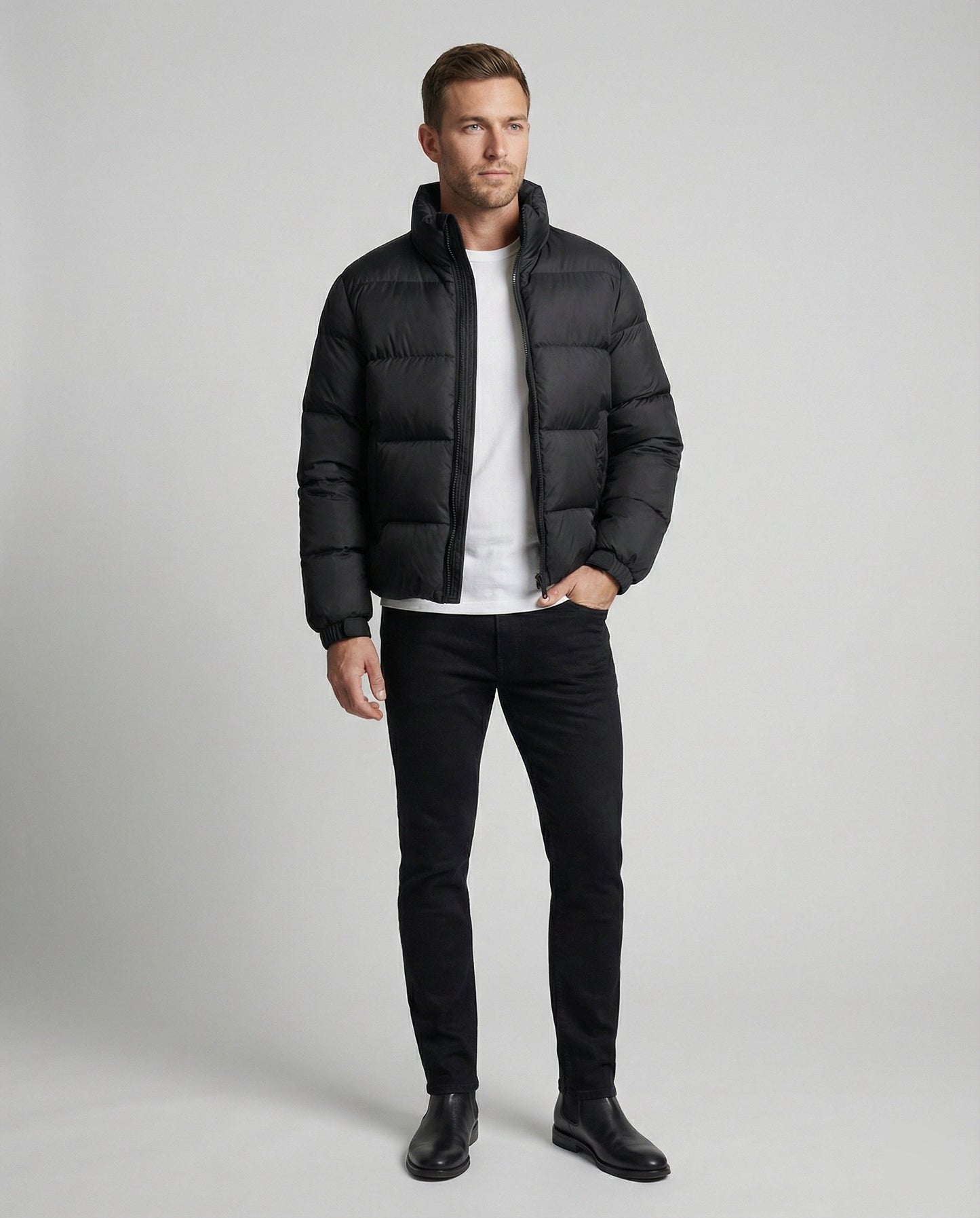 Men's Puffer Jacket Made of Duck Feathers with Warmth & Hood | Charly