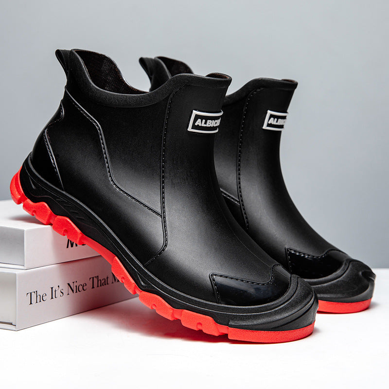 Men's Waterproof Rubber Boots with Slip-Resistant Sole and Flexible Entry Charly