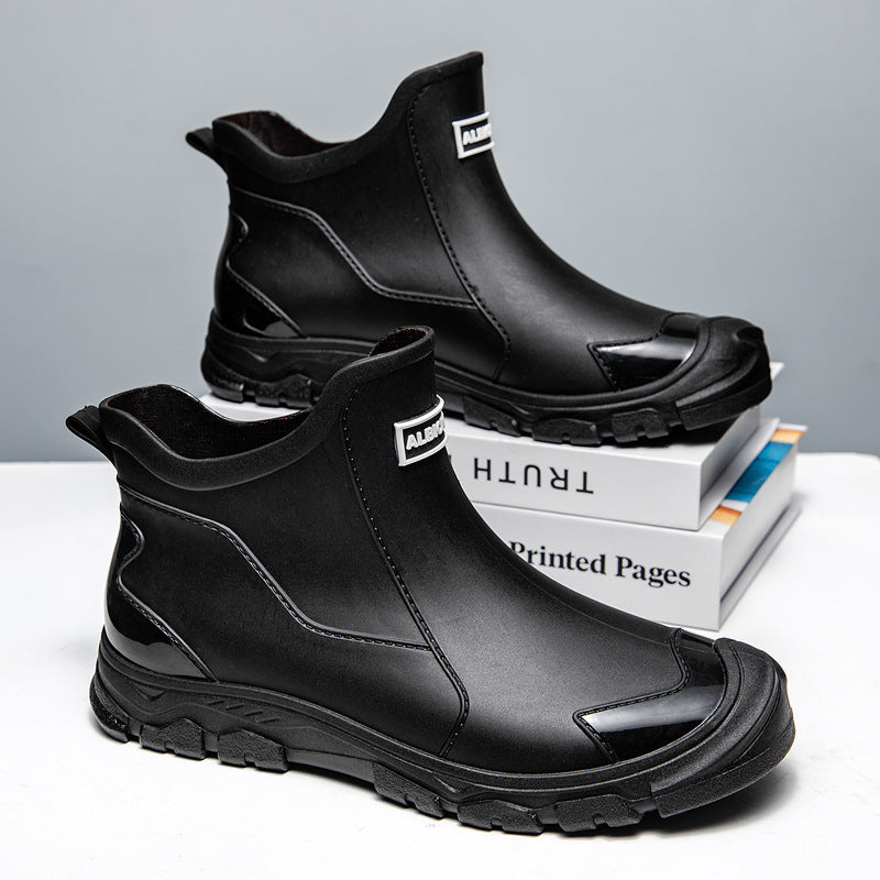 Men's Waterproof Rubber Boots with Slip-Resistant Sole and Flexible Entry Charly