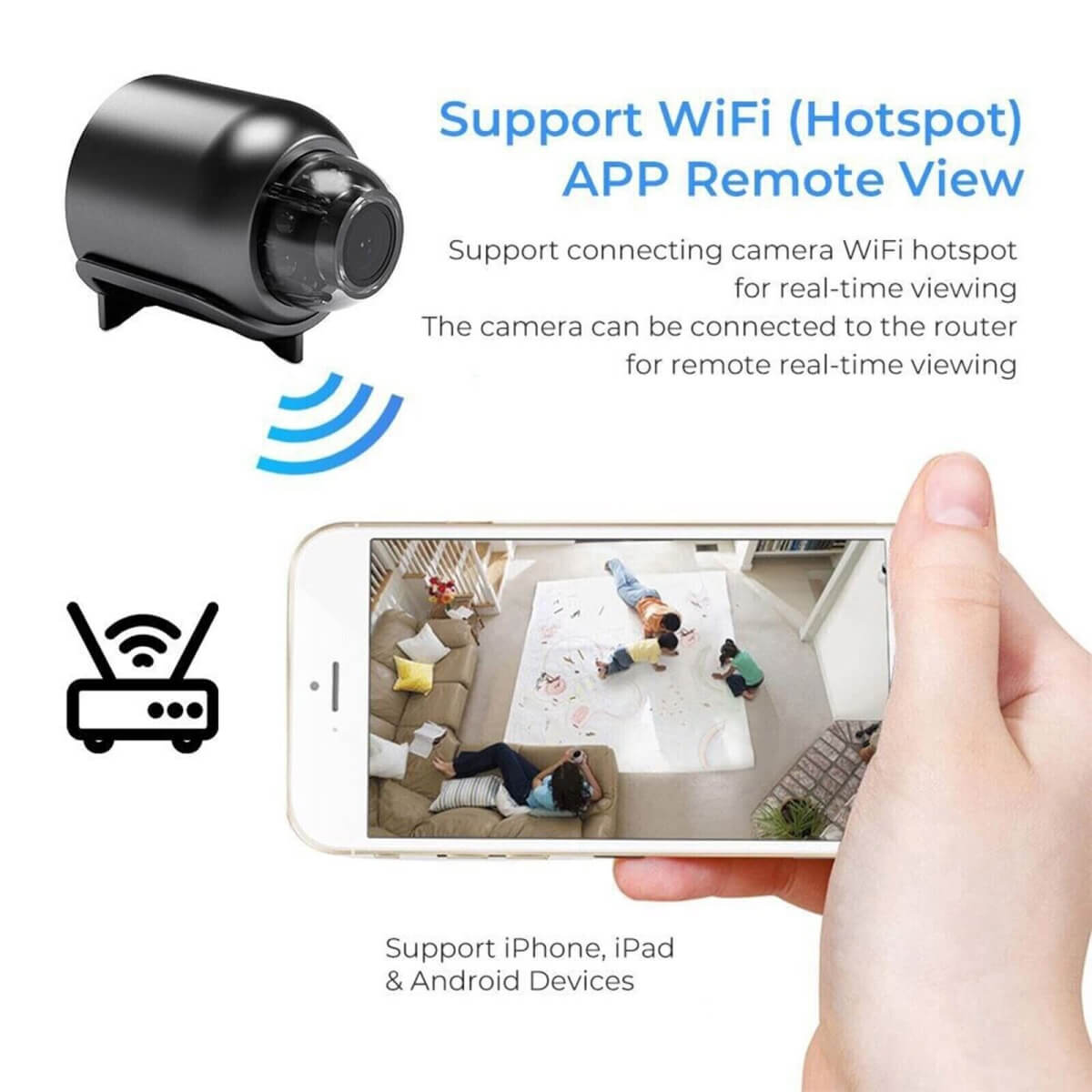 NovaGuard 1080P Mini Waterproof WiFi Camera With 160 Degree Night Vision