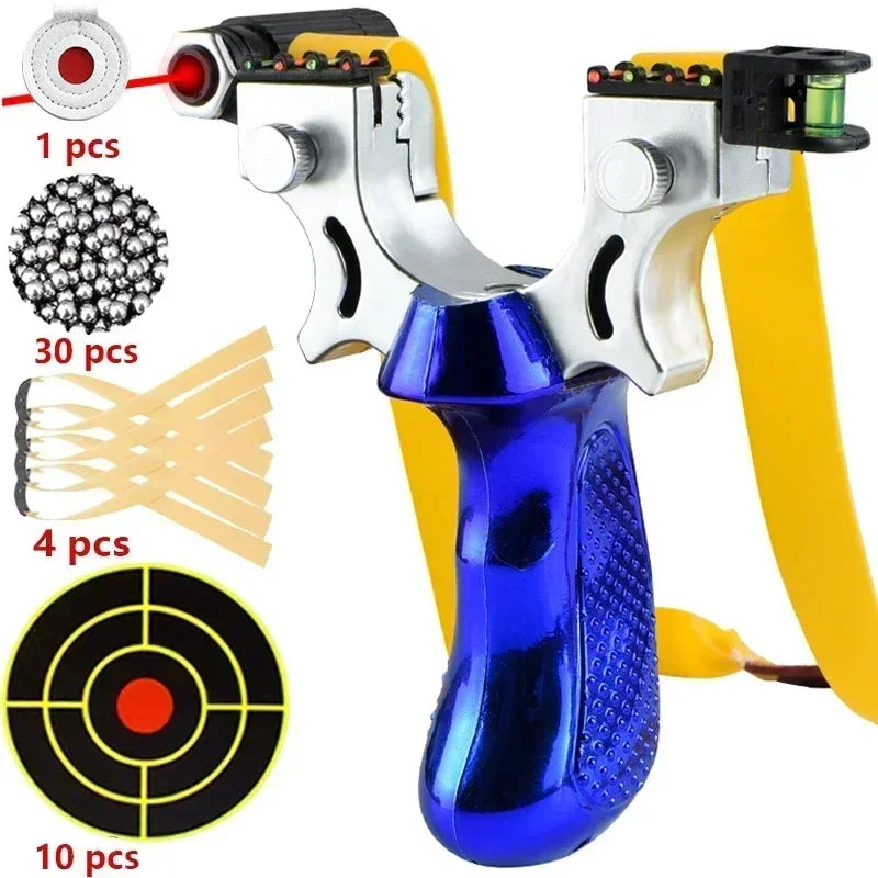 Outdoor Precision Slingshot, Anti-Slip Grip, LED & Level