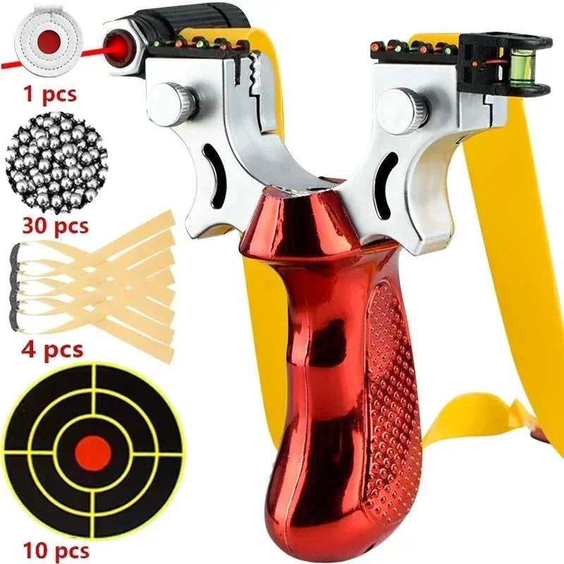 Outdoor Precision Slingshot, Anti-Slip Grip, LED & Level