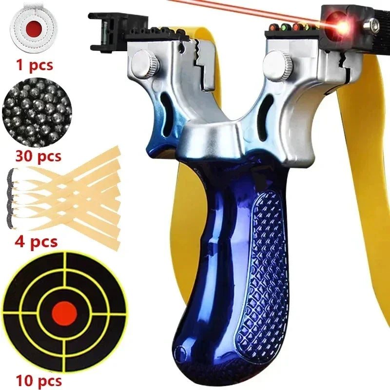 Outdoor Precision Slingshot, Anti-Slip Grip, LED & Level
