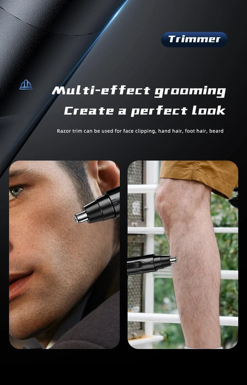 PROFESSIONAL PAINLESS NOSE & EAR HAIR TRIMMER FOR MEN AND WOMEN - RECHARGEABLE