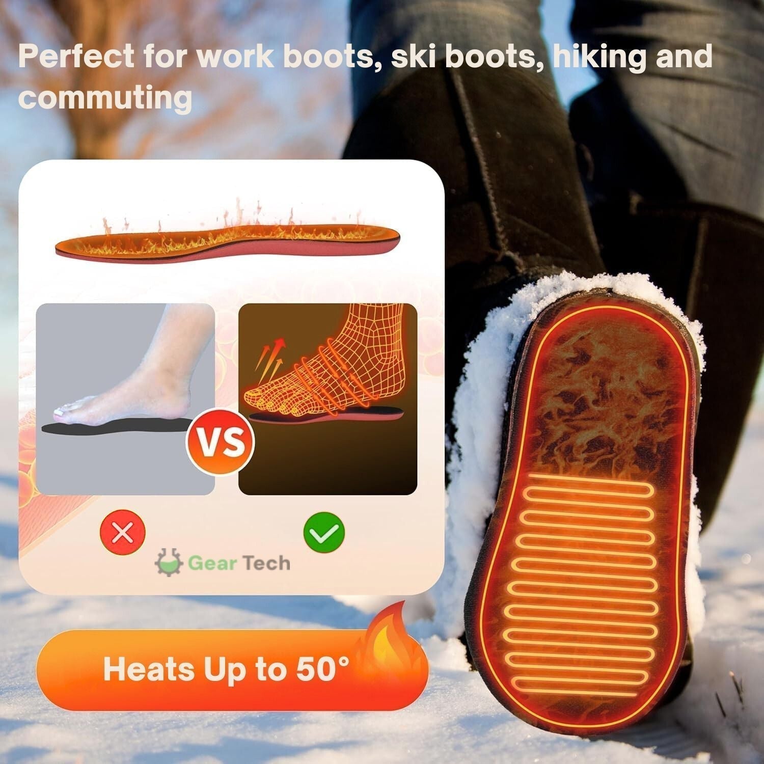 Rechargeable Heated Insoles For Boots For All Day Winter Warmth Across The UK