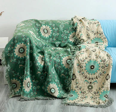 Reversible Scandinavian Bird Blanket - NordicNest