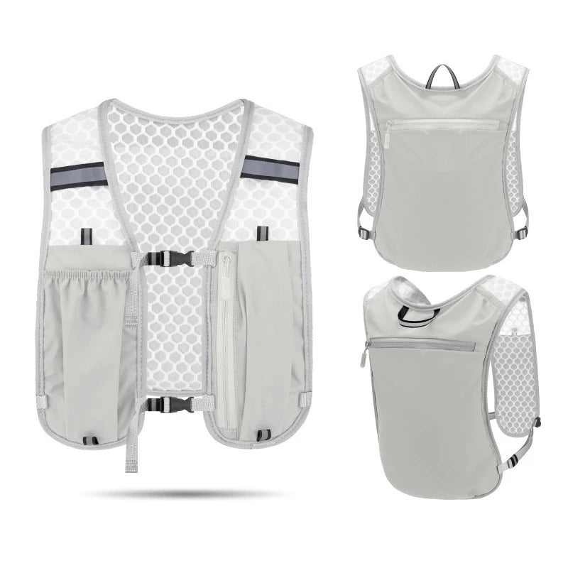 Running Vest with Water Bottle Holder, Reflective Details, and Mobile Pocket