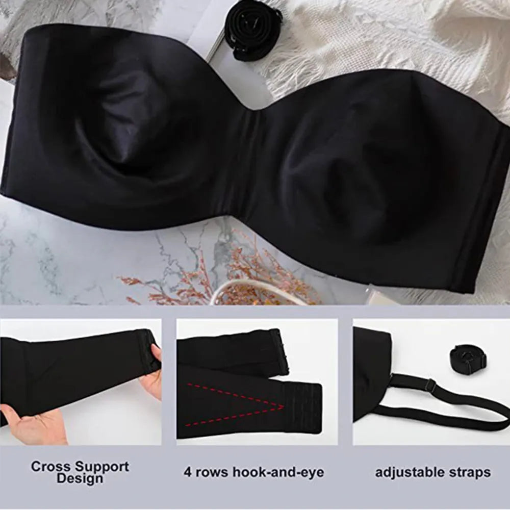 Seamless women's plus-size bra – adjustable straps, back closure, ultra-soft comfort for everyday wear