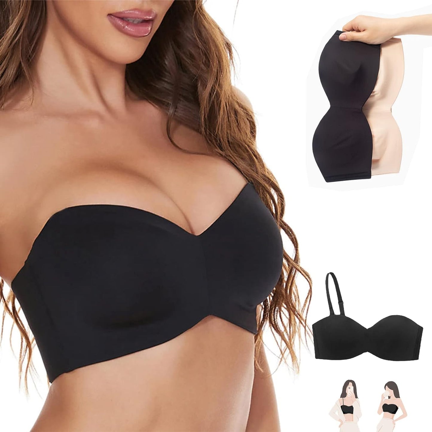 Seamless women's plus-size bra – adjustable straps, back closure, ultra-soft comfort for everyday wear