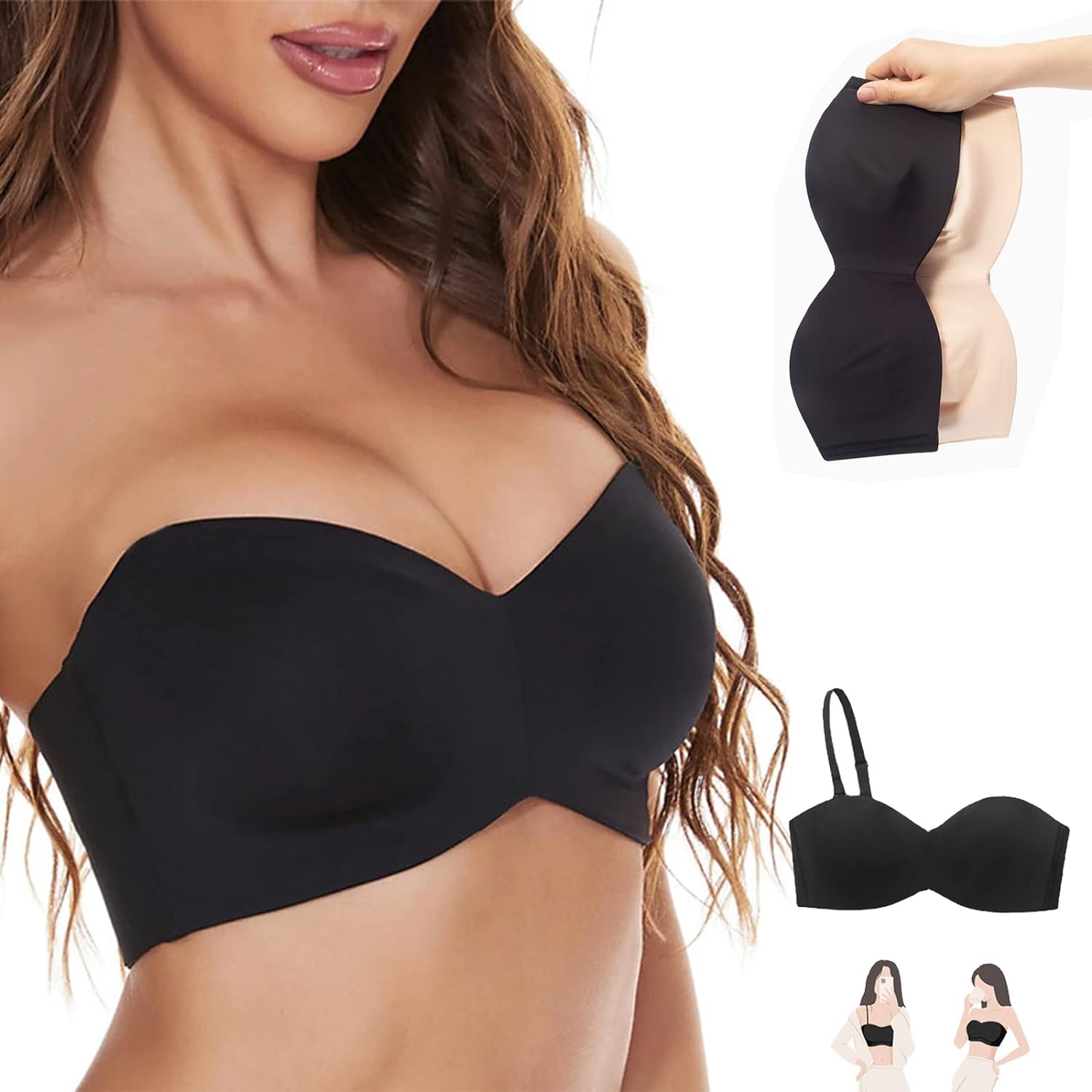Seamless women's plus-size bra – adjustable straps, back closure, ultra-soft comfort for everyday wear
