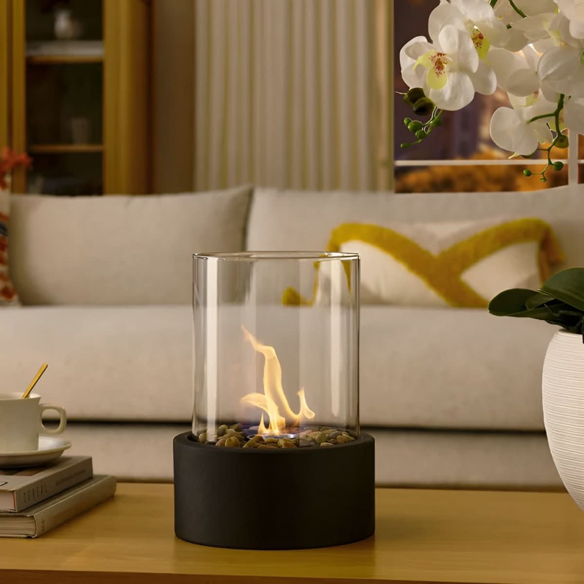 SLEEKFLAME – Smoke-Free Table Fireplace for Stylish Indoor & Outdoor Use
