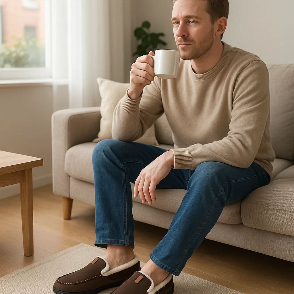TERRAWOOL – Warm Men's Slip-On Shoes Made of Man-Made Wool
