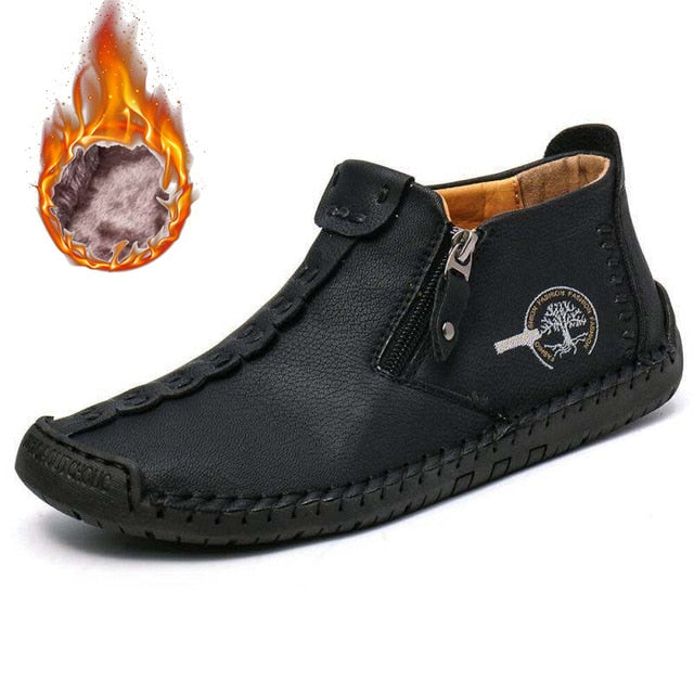 Vintage Hand-Stitched Ankle Boots for Men