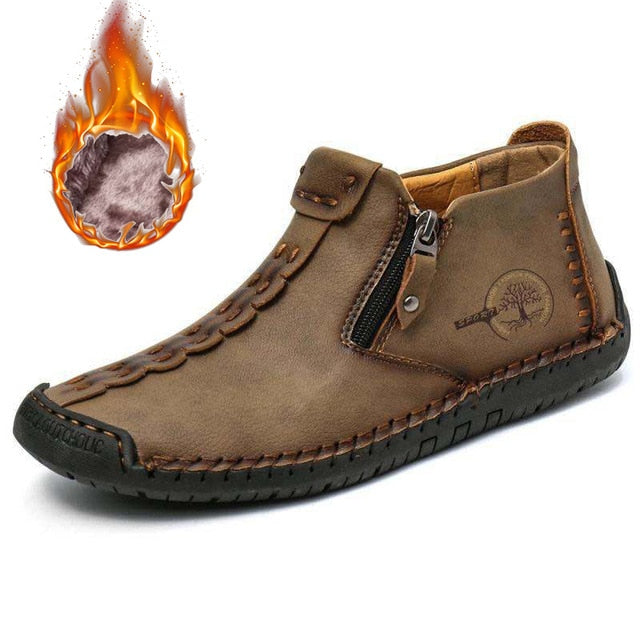 Vintage Hand-Stitched Ankle Boots for Men