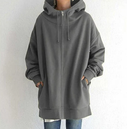 Women's Zip Hoodie for Autumn/Winter