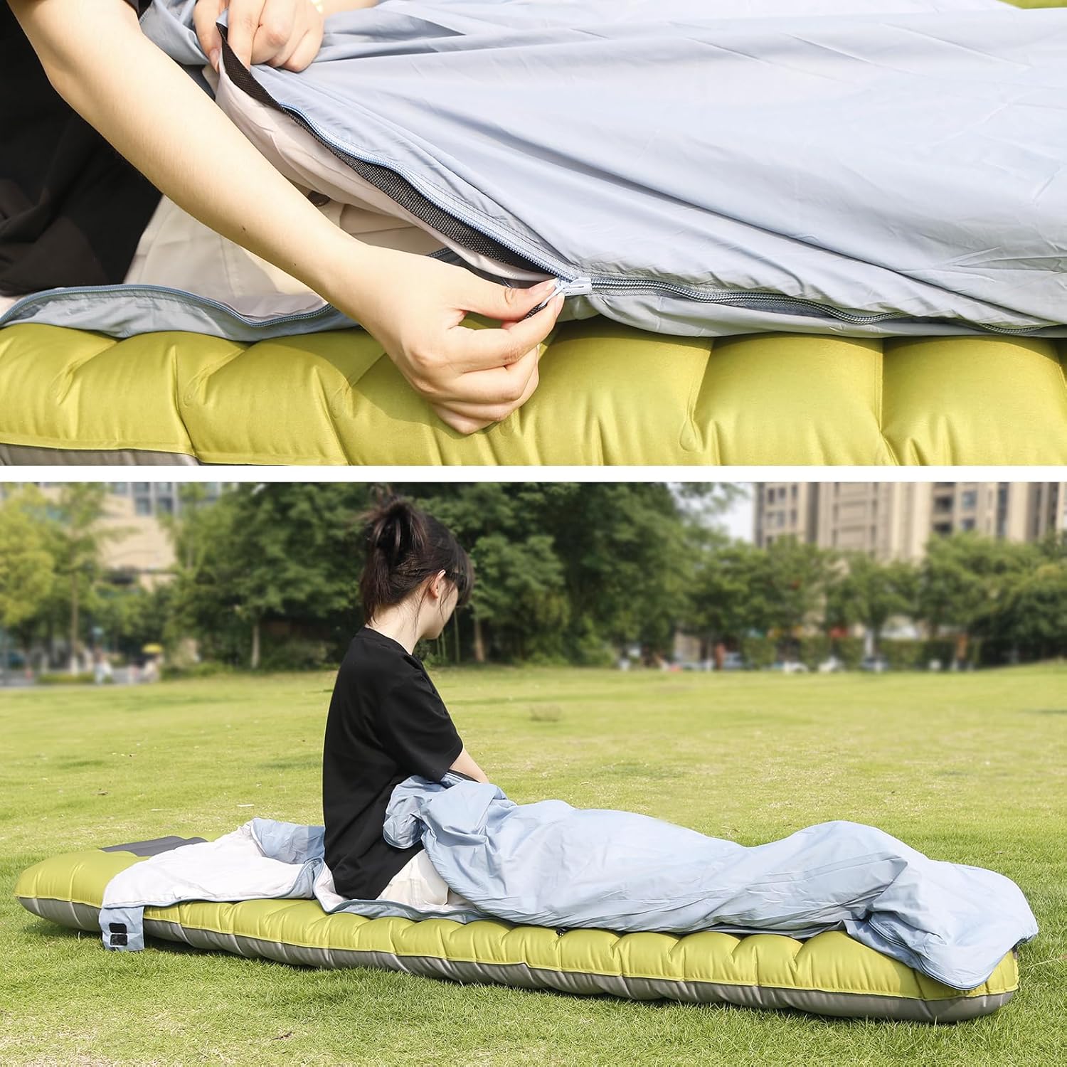 NewDoar Ultralight Backpacking Sleeping Bag - 50-70°F, 1.5lbs, Waterproof & Machine Washable, 2-Way Zipper for Teens,Couples,Women,Men Compact for Hiking/Camping (M/L Sizes) - Image 5