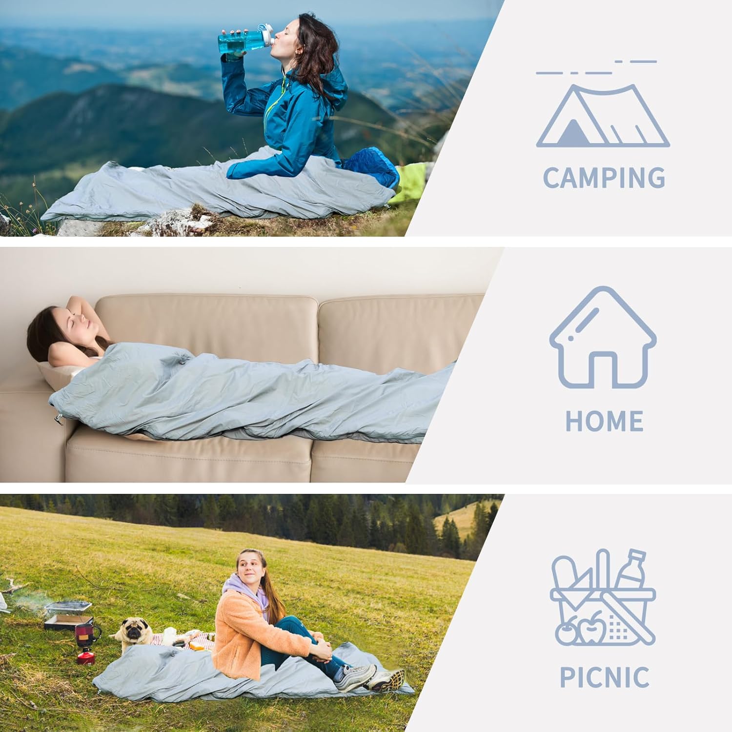 NewDoar Ultralight Backpacking Sleeping Bag - 50-70°F, 1.5lbs, Waterproof & Machine Washable, 2-Way Zipper for Teens,Couples,Women,Men Compact for Hiking/Camping (M/L Sizes) - Image 6