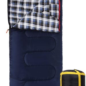 REDCAMP Cotton Flannel Sleeping Bag for Camping Backpacking, Adults Cold Weather Envelope Sleeping Bags with 2/3/4lbs Filling